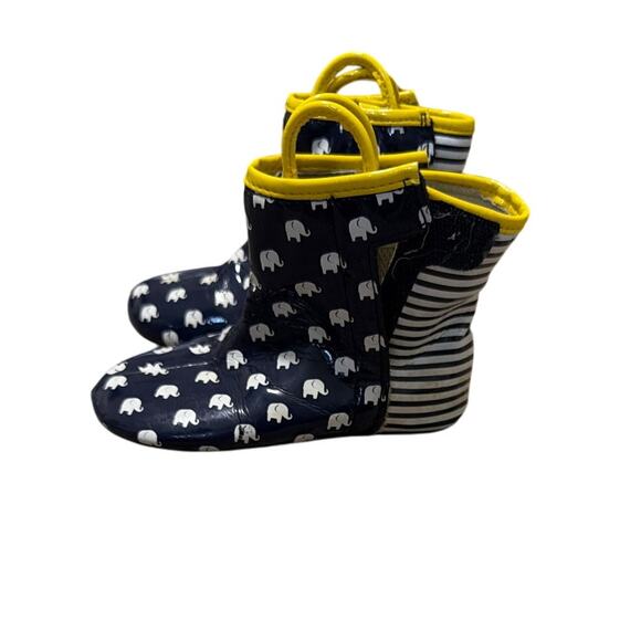 Robeez Sandor Elephant Print Baby Rain Booties Boots Baby Size 6 - Picture 4 of 6